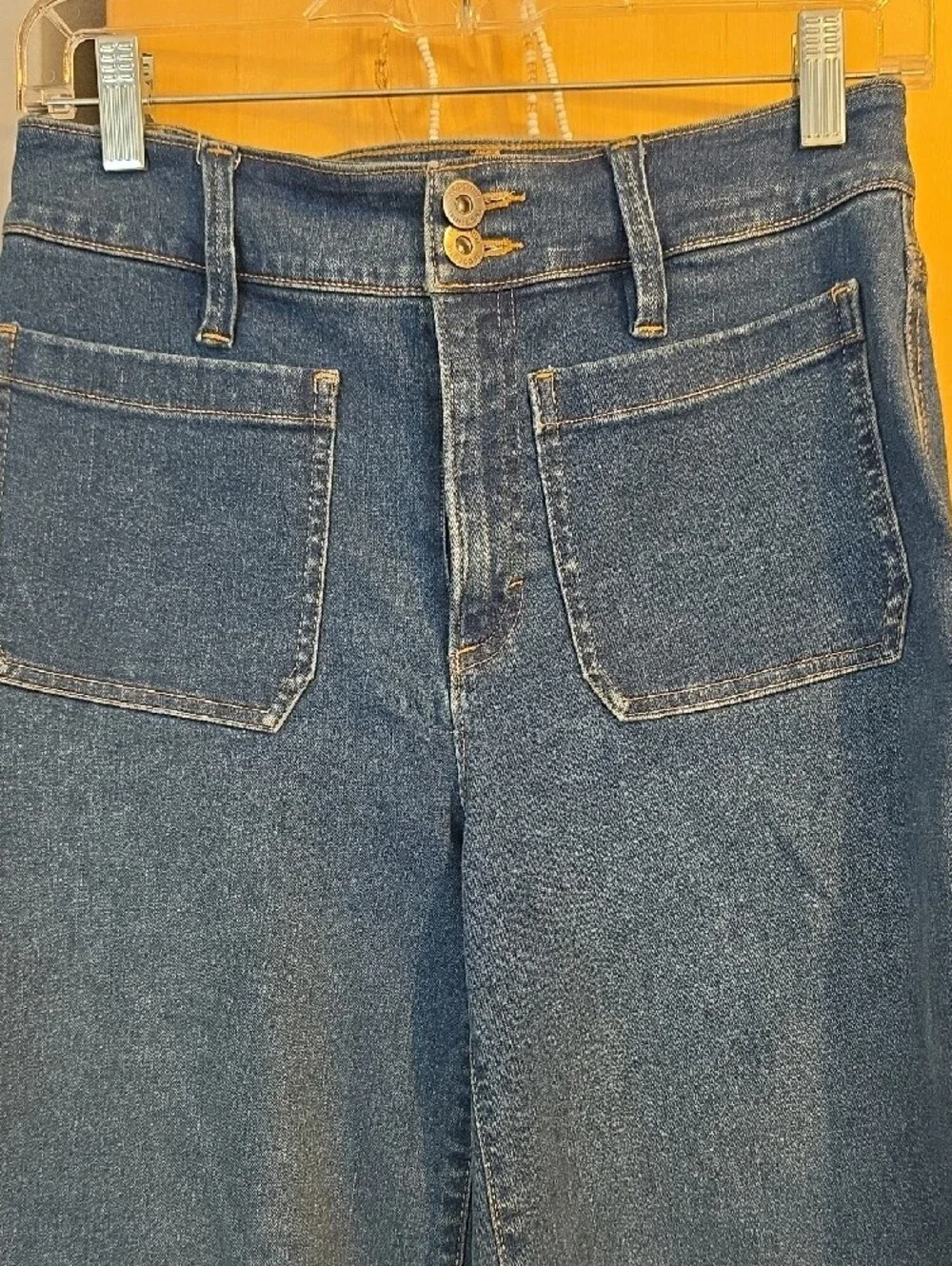 INC International Concepts Wide-Leg Jeans in Dark Blue Denim